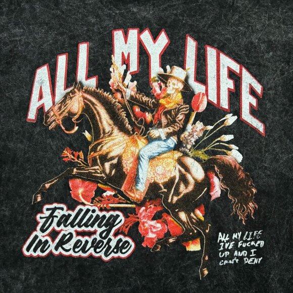 Falling in Reverse All My Life Rock Band Mineral Wash T-Shirt Size 3XL - Picture 2 of 4